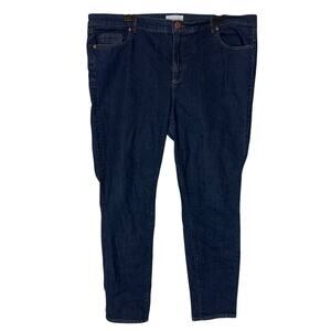 Made And Loved Loft Jeans Womens 18/34 Blue Denim Stretch High-Rise Skinny Leg